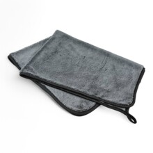 Салфетка 50*70 см из микрофибры для сушки и дома 800г с петлей, цвет серый