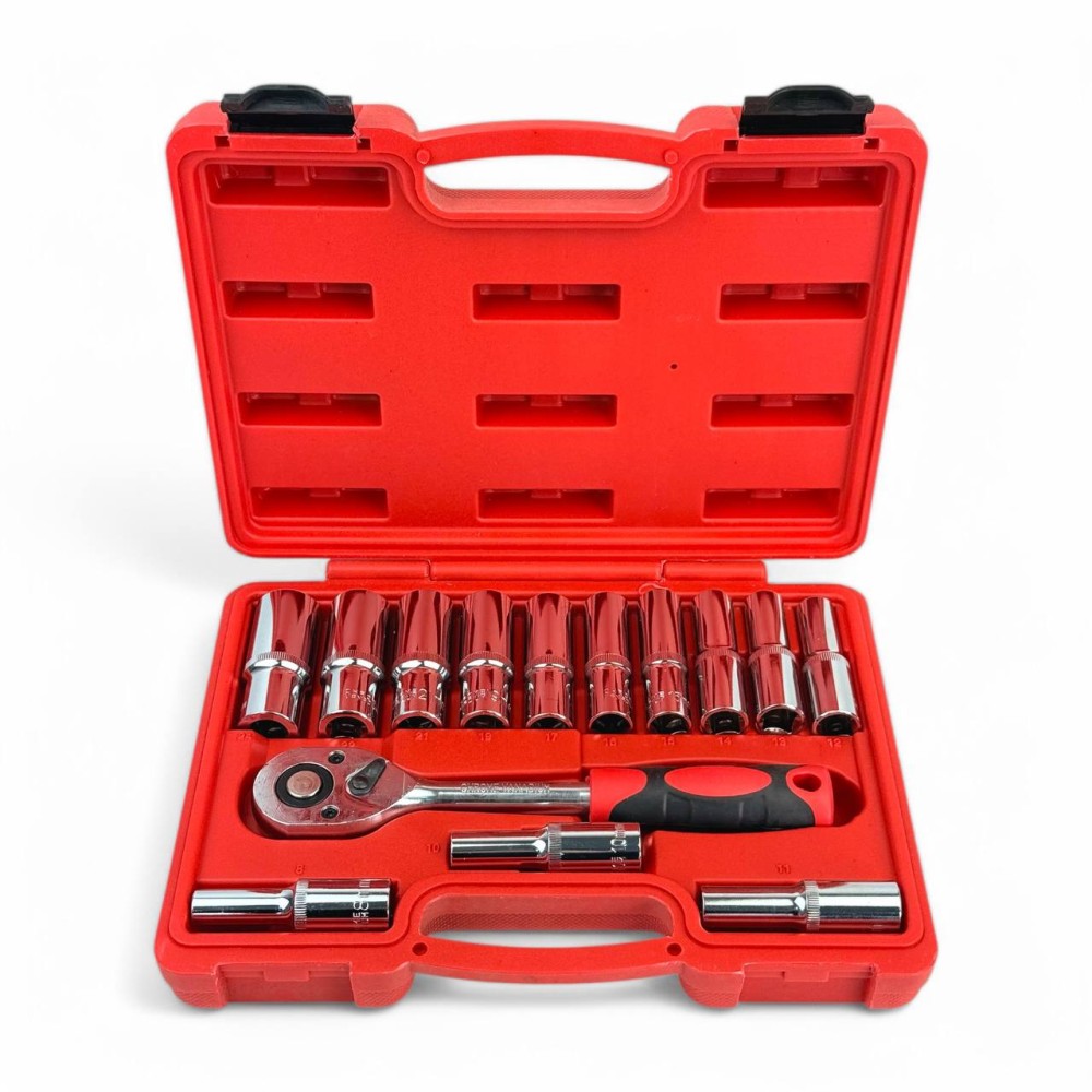 Набор удлиненных торцевых головокс трещоткой 1/2 14 пр. в кейсе Набор удлиненных торцевых головокс трещоткой 1/2 14 пр. в кейсе