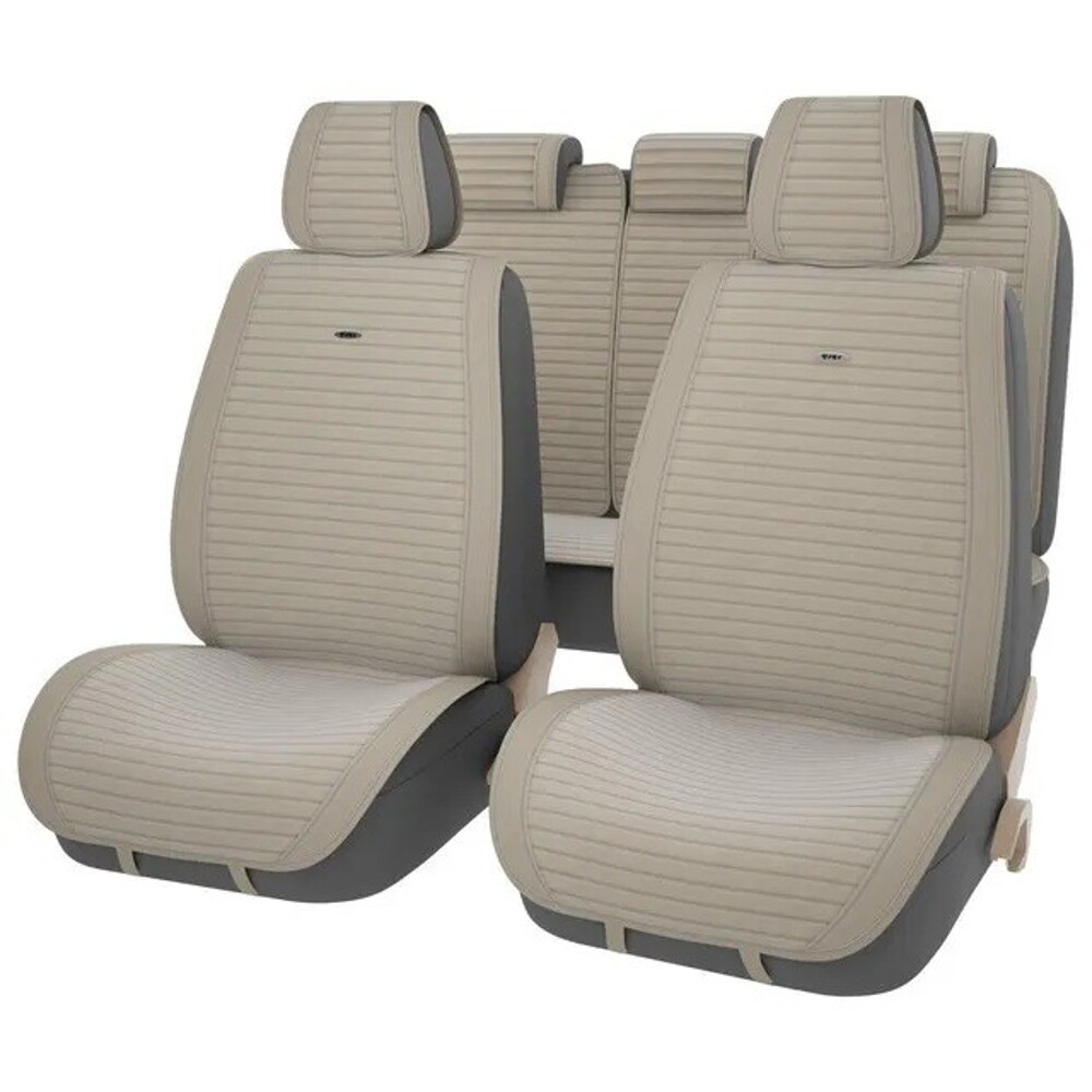 Комплект накидок на весь салон BLISS PLUS цвет бежевый, строчка бежевая, кант бежевый Комплект накидок на весь салон BLISS PLUS цвет бежевый, строчка бежевая, кант бежевый