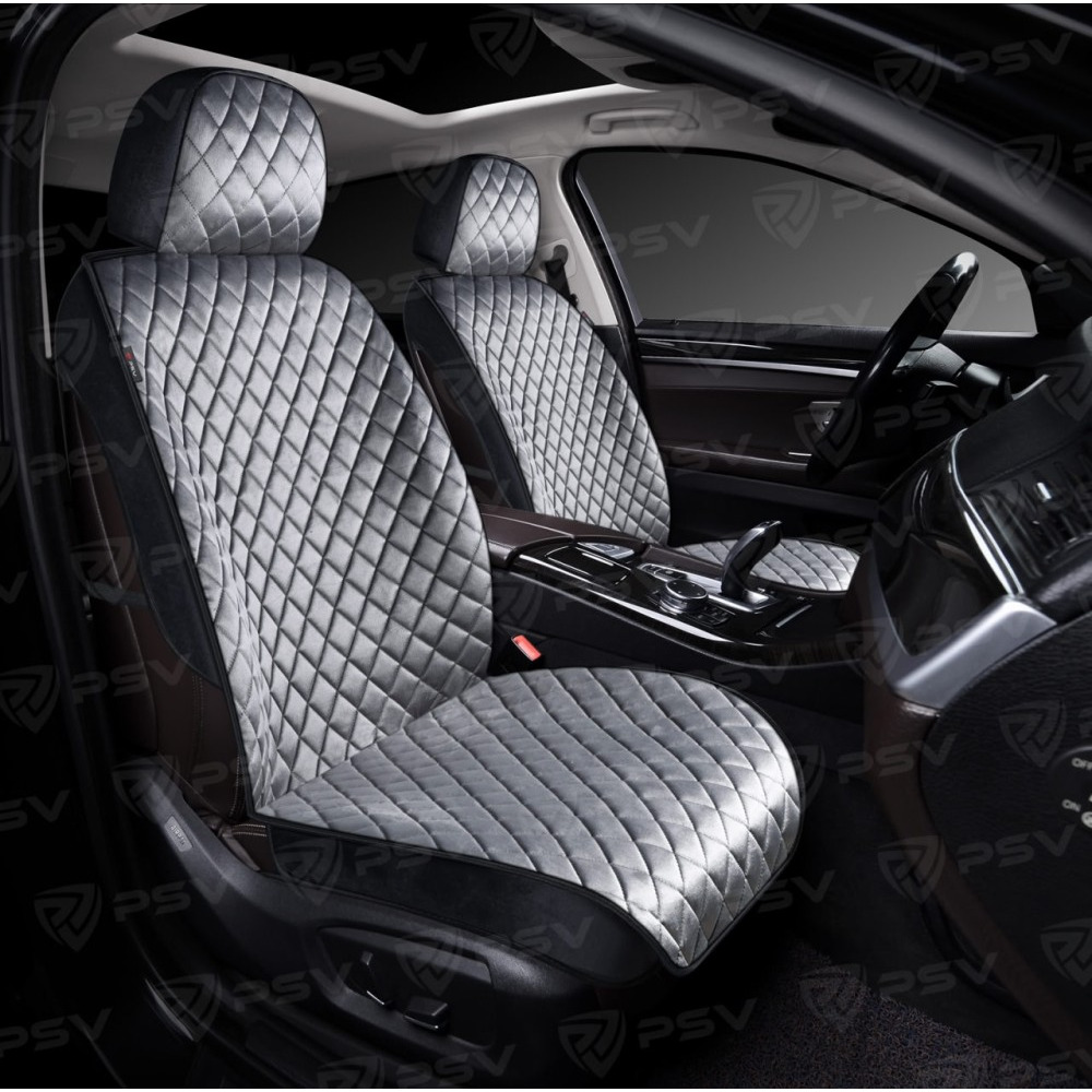 Комплект накидок на весь салон 3D Romb Next PLUS, материал Велюр, цвет черный, строчка серая, кант черный Комплект накидок на весь салон 3D Romb Next PLUS, материал Велюр, цвет черный, строчка серая, кант черный