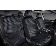 Комплект накидок на весь салон 3D SOTA Next PLUS, материал Велюр, цвет черный, строчка черная, кант черный