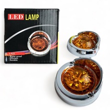 Фонарь задний LED Универсальный Круглый, желтый свет, 24 V, (2 шт)