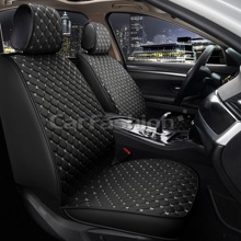 Накидки на передние сиденья FRONT CUBE, материал TWEED, цвет черный, строчка серая, кант черный