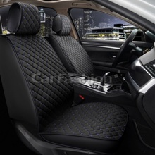 Накидки на передние сиденья FRONT CUBE, материал TWEED, цвет черный, строчка синяя, кант черный