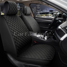 Накидки на передние сиденья FRONT CUBE, материал TWEED, цвет черный, строчка черная, кант черный