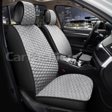 Накидки на передние сиденья FRONT SOTA, велюр, цвет серый, строчка серая, кант черный