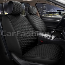 Накидки на передние сиденья FRONT SOTA, велюр, цвет черный, строчка черный, кант черный