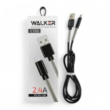 Телефонный кабель micro-usb, 1 м, 2.4 A с пружинами, цвет черный