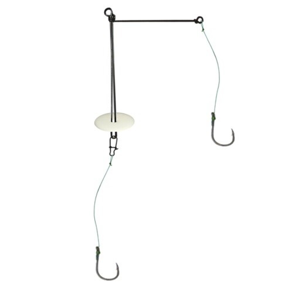 Поплавок убийца толстолобика №4: EVA-поплавок 60гр, оснастка г-образная, 2 крючка Iseama №15, грузило свинцовое 40г Поплавок убийца толстолобика №4: EVA-поплавок 60гр, оснастка г-образная, 2 крючка Iseama №15, грузило свинцовое 40г