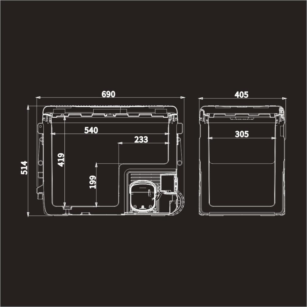 Холодильник морозилка с фреоном компрессорный 55л AF-U55-travel от плюс 20 до минус 20 Холодильник морозилка с фреоном компрессорный 55л AF-U55-travel от плюс 20 до минус 20