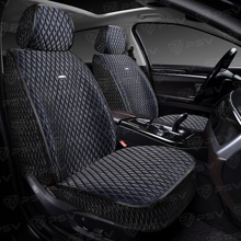 Накидки на передние сиденья 5D Xolodok 2 FRONT, материал холодок, цвет черный, строчка синяя, кант черный