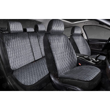 Комплект накидок на весь салон 5D PLUS KUB Next, материал велюр, цвет черный, строчка серая