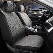 Накидки на передние сиденья FRONT CUBE, материал TWEED, цвет серый, строчка серая, кант черный