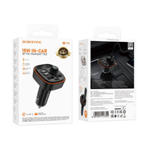 FM-Модулятор Bluetooth + 2 USB +1 Type-C, подсветка, TF-card, в прикуриватель цвет черный