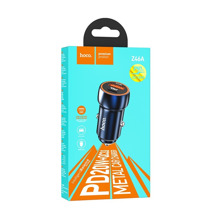 Телефонное азу 1 usb3.0 quick charger + 1pd type-c (20w), в прикуриватель, цвет синий