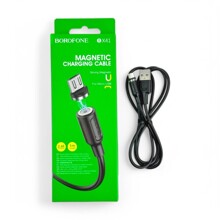 Телефонный кабель для Micro USB- USB магнитный, 1 м, цвет черный