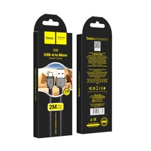 Телефонный кабель micro usb/android, 2 м, 2,4 A, цвет черный