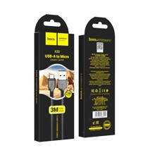 Телефонный кабель micro usb/android, 3 м, 2 A, цвет черный