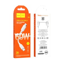 Телефонный кабель type-c - type-c, 1 м, 3 A, 60W цвет белый