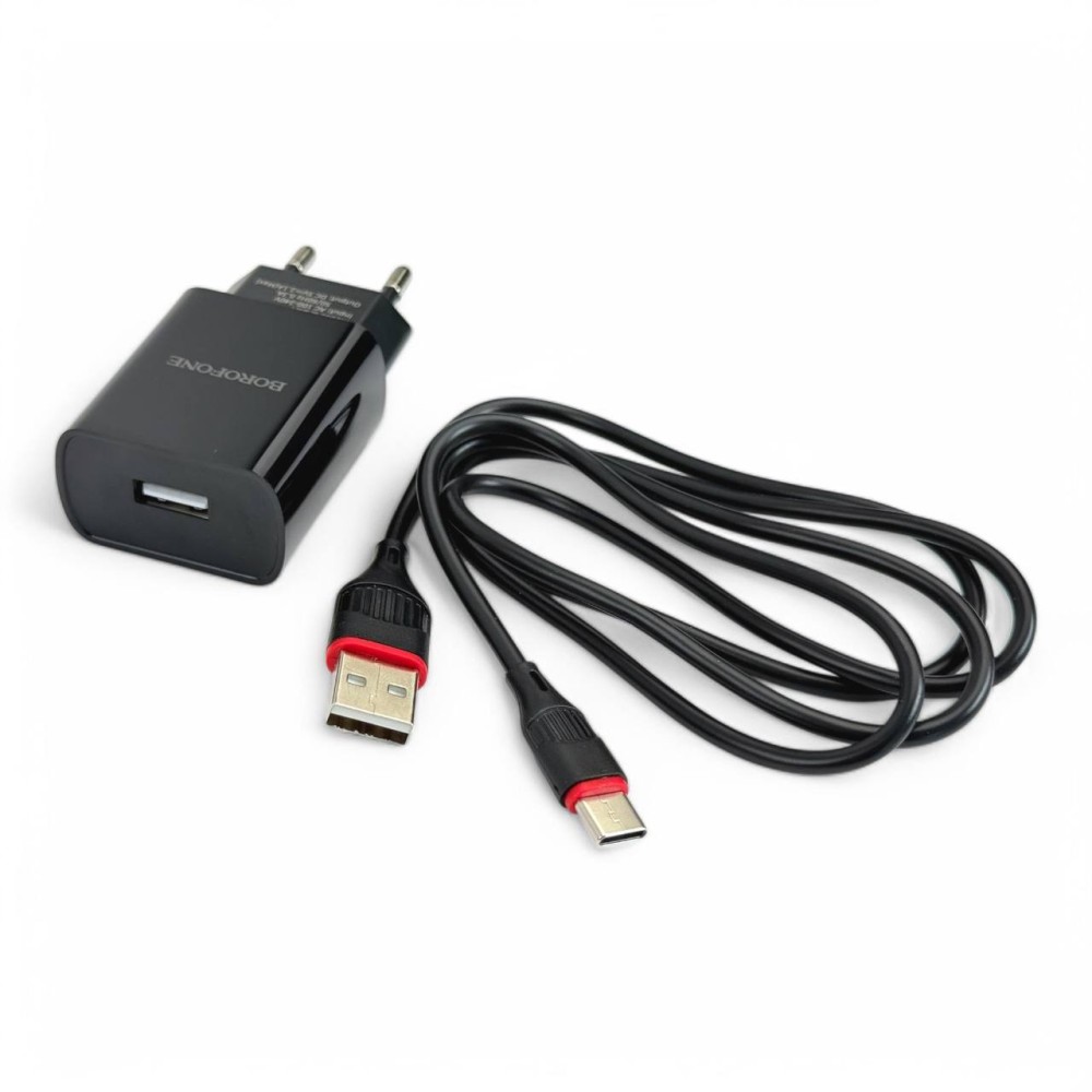 Телефонное сетевое зу 1 usb, 2.1 a, +провод TYPE-C, цвет черный Телефонное сетевое зу 1 usb, 2.1 a, +провод TYPE-C, цвет черный