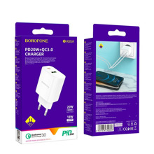 Телефонное сетевое type-c зу 1 usb, qc 3.0, 20w, цвет белый