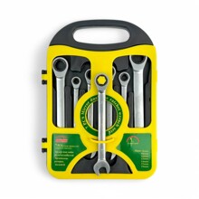 Набор ключей комбинированных трещоточных 7 шт в кейсе