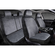 Комплект накидок на весь салон 5D Loto Next PLUS, материал Велюр, цвет черный, строчка черный, кант черный
