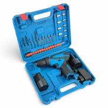 Дрель-шуруповерт, аккумулятор 12 в цвет синий в кейсе