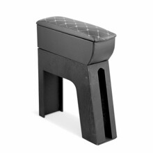 Подлокотник для газели 3302 с подстаканником, цвет черный, строчка белая, ромб черный