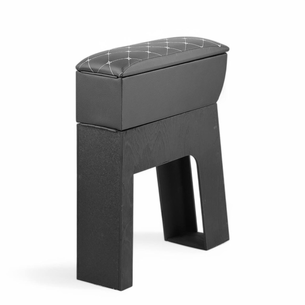 Подлокотник для газели 3302 с подстаканником, цвет черный, строчка белая, ромб черный Подлокотник для газели 3302 с подстаканником, цвет черный, строчка белая, ромб черный