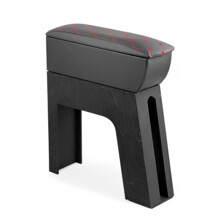 Подлокотник для газели 3302 с подстаканником, цвет черный, строчка красная, ромб черный