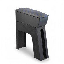 Подлокотник для газели 3302 с подстаканником, цвет черный, строчка синяя, ромб черный