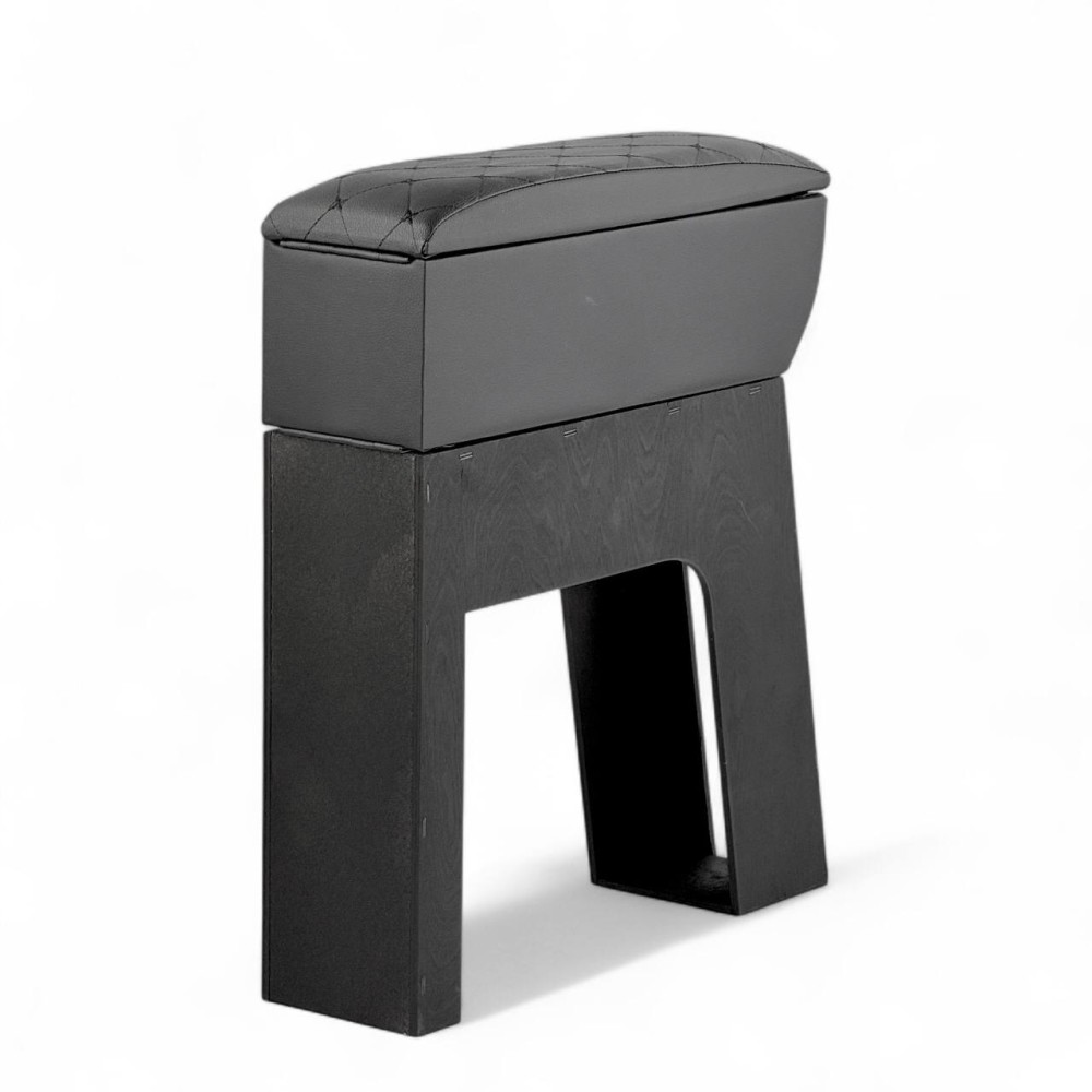 Подлокотник для газели 3302 с подстаканником, цвет черный, строчка черная, ромб черный Подлокотник для газели 3302 с подстаканником, цвет черный, строчка черная, ромб черный