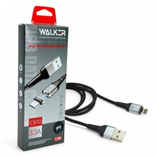 Телефонный кабель iphone, ip5 3.3а магнитный с подсветкой, цвет черный