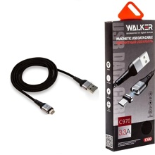 Телефонный кабель type-c x магнитный с970, с подсветкой, передача данных, в мат.обмотке, черный