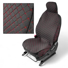 Накидка на газель 3 места с боками, юбкой, ткань лен, цвет черный/красный