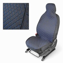 Накидка на газель 3 места с боками, юбкой, ткань лен, цвет чёрный/синий