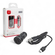 Телефонное азу 2 usb + провод Micro, 2.4 а, цвет серый провод белый