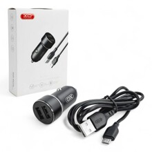 Телефонное азу 2 usb-a, dc 12-24v, 3,0 a + провод Micro USB 1 м цвет черный