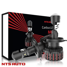 Светодиодные лампы H4 M80 мини 6300k 4500lm линза 90w 9-32v