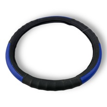 Оплетка эко-кожа черно/синяя