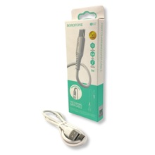 Телефонный кабель для TYPE-C - USB, 1м, в матерчатой оплетке, цвет белый