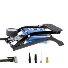 Насос ножной одноцилиндровый, компактный, шланг 60 см, 4 адаптера