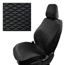 Комплект накидок на весь салон холодок cube, ткань Атлас, бока-гармошка, спинка Экокожа, цвет черный, строчка черная, кант черный