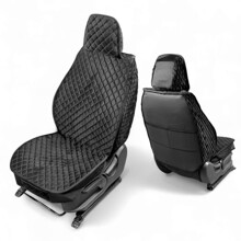 Комплект накидок на весь салон VELUR COMFORT + STARS, ткань Велюр, спинка из ЭкоКожи, бока-гармошка, рисунок ромб, цвет черный, строчка черная, кант черный