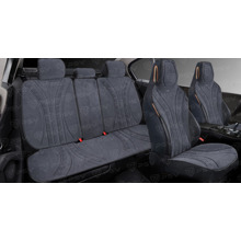 Комплект накидок на весь салон URAGAN PLUS, материал алькантара, цвет Темно серый, строчка Темно серый, кант Темно серый