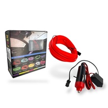 Неоновая нить для подсветки салона красная 3 метра