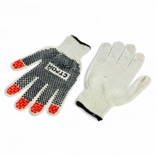 Перчатки х/б протектор, черный/оранжевый, черный/синий