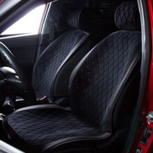 Комплект накидок премиум класса на весь салон лондон plus, ткань велюр, цвет черный с красной строчкой VIP