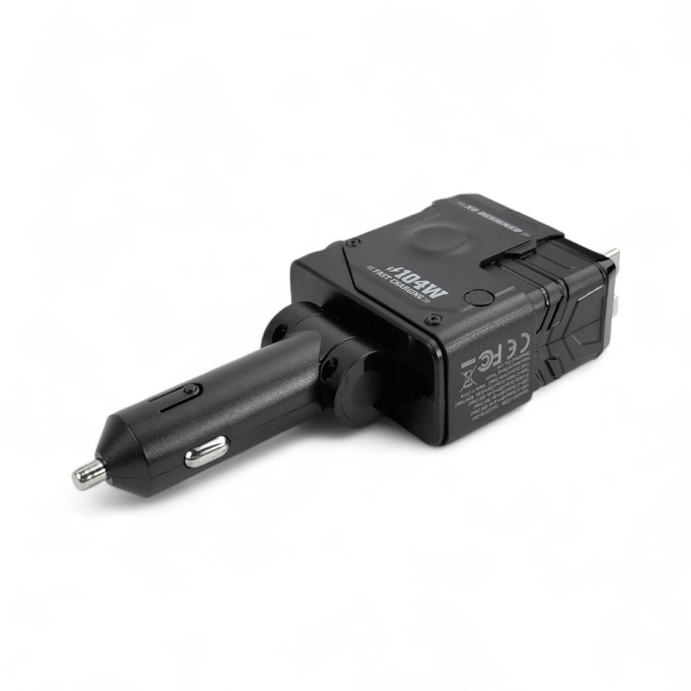 Телефонное азу 2 usb/lighting/type-c 104вт, 2.4а, цвет черный Телефонное азу 2 usb/lighting/type-c 104вт, 2.4а, цвет черный